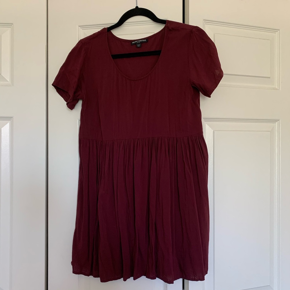 Brandy Melville Babydoll Maroon Dress